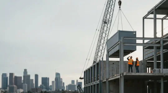 Coordination entre usine de préfabrication et chantier de construction modulaire en milieu urbain