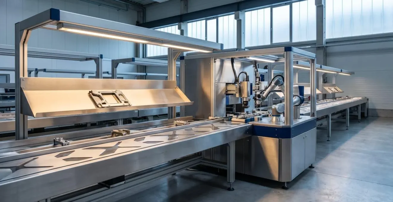 Système de contrôle qualité automatisé haute précision dans une ligne de production industrielle moderne
