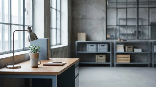 Espace de travail moderne avec outils de gestion de relation client pour l'industrie