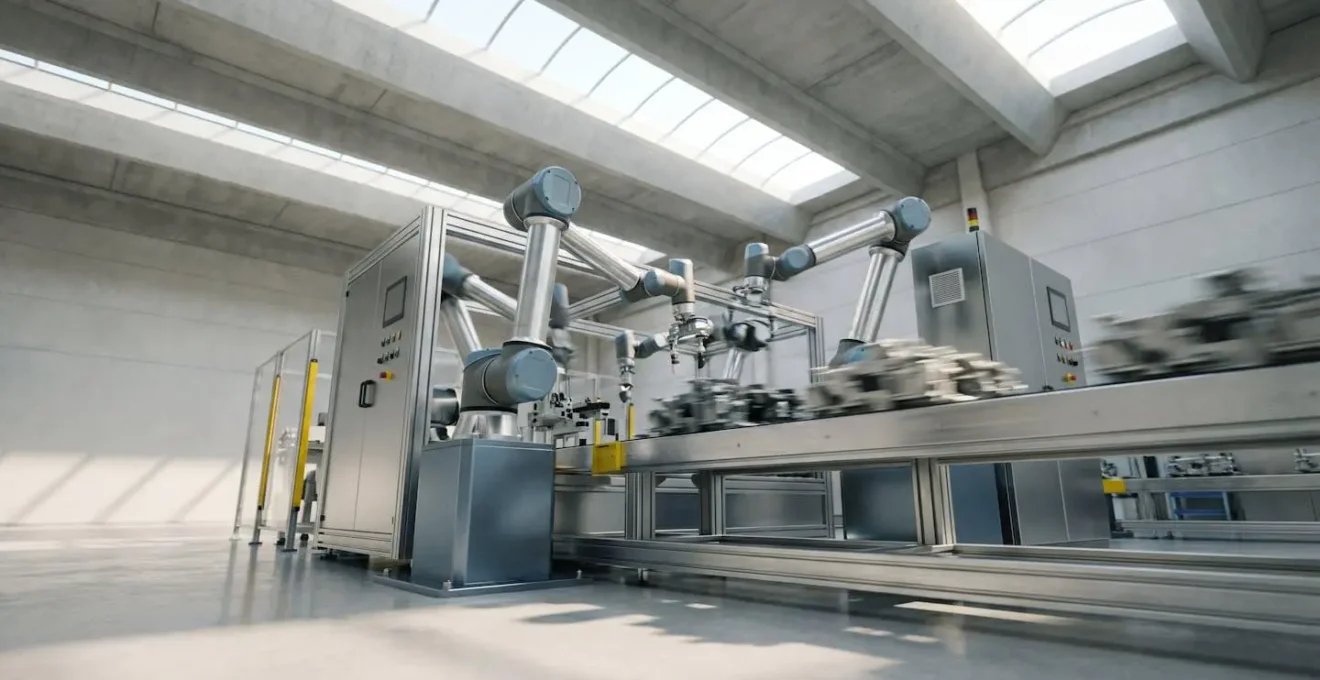 Machine d'assemblage automatique moderne dans un environnement de production industriel contemporain