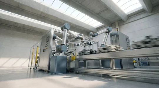 Machine d'assemblage automatique moderne dans un environnement de production industriel contemporain