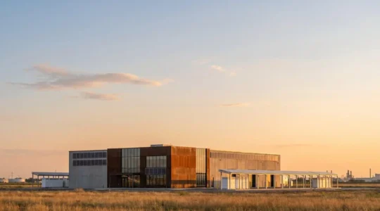 Vue d'ensemble d'une usine moderne intégrant des technologies de monitoring énergétique